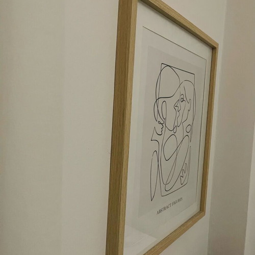 Abstract Figures Kissing framed painting new