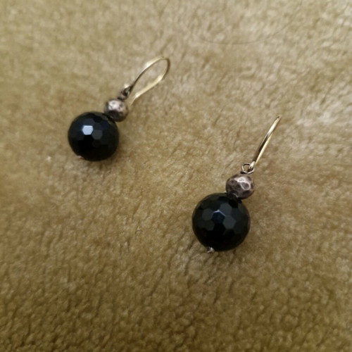Silver earrings like new, gold color, 925 silver