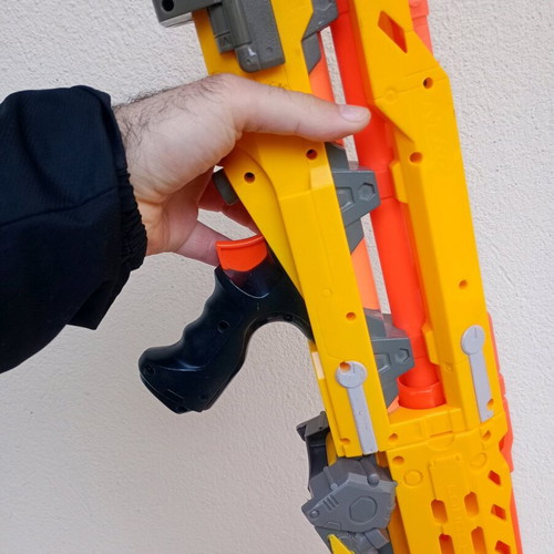 Nerf N-Strike Longshot CS-6 blaster used with Ultra 1 Nerf automatic gift