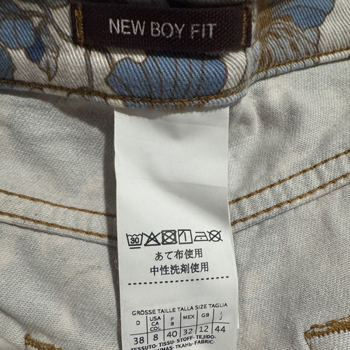 Floral pants size M 38 10 like new, blue