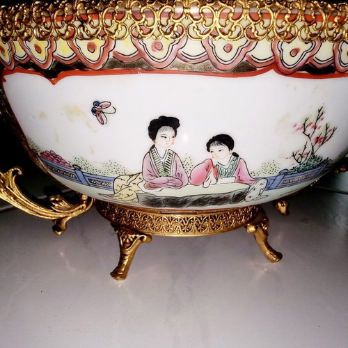Satsuma Porcelain Set 4 pieces Famille Rose