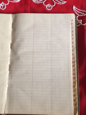 Ευρετήριο σκληροδετο vintage καινούργιο, μεγάλο μέγεθος με αλφαβήτα
