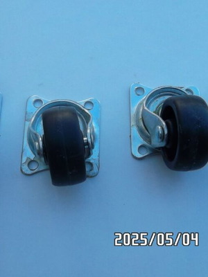Set of 4 small swivel caster wheels used with metal base