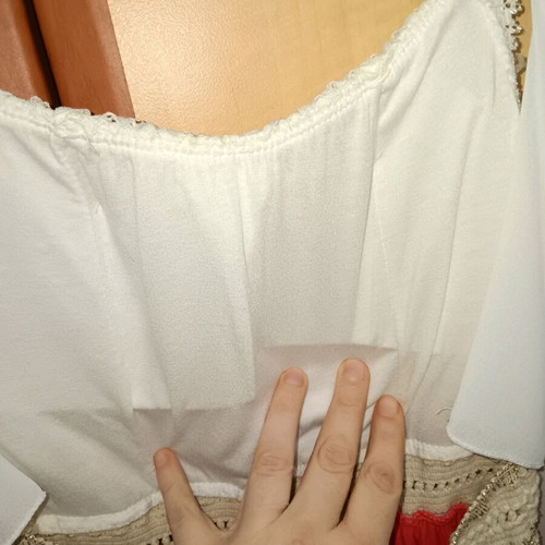 Long backless dress o2 like new, white and pink, one size