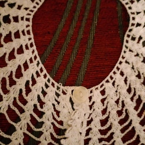 Handmade knitted school apron collar like new collectible