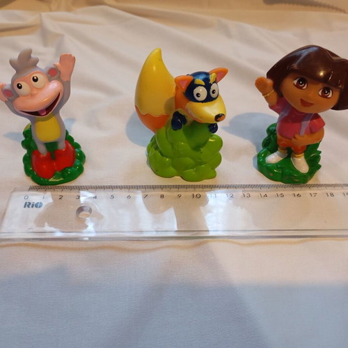 Vintage Dora the Explorer Figures set of 3 used, Mattel Viacom 2003