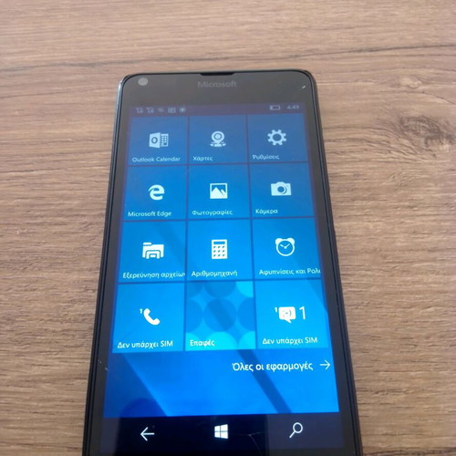 Microsoft 640 used with cracked screen, black, 64GB, Dual SIM