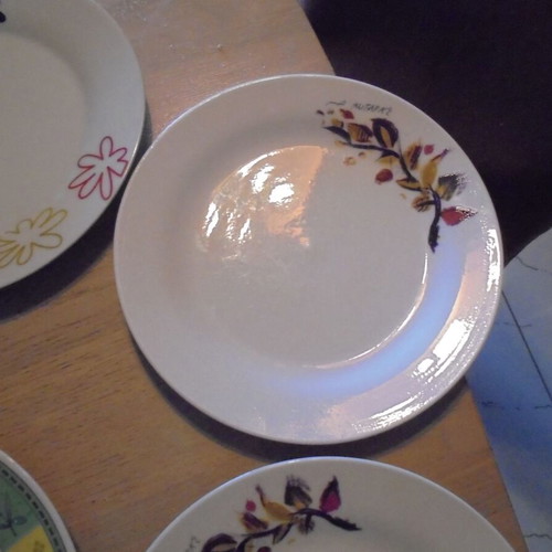 Porcelain plates used, set of 8 pieces 19.5cm with 3 Mytaras signatures
