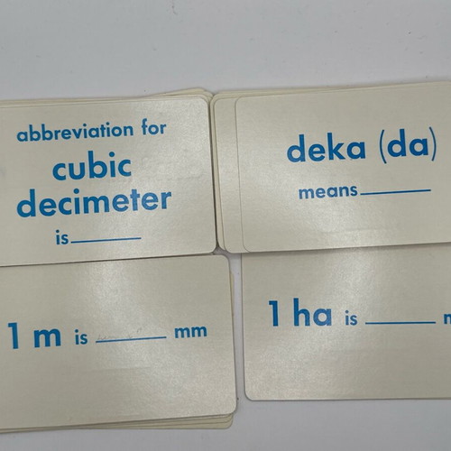 Whitman Metrics Flash Cards used, educational toy from 1970s