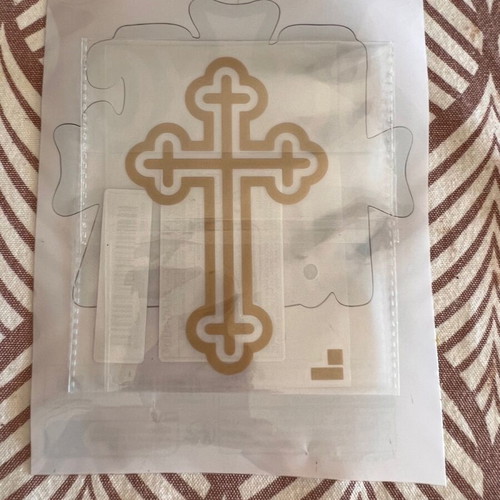 Stavros NIKA cross sticker new, gold for car and more