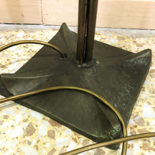 Floor lamp bronze with blown glass, like new