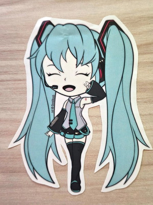 Vocaloid Chibi Hatsune Miku handmade sticker made to order