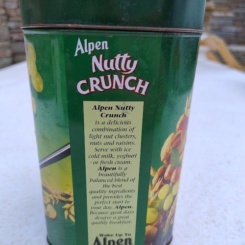 Alpen Nutty Crunch XL Tin Cereal Storage Box used