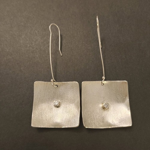 Silver 925 handmade earrings with zircon new