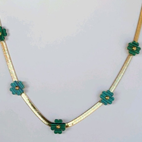 Steel necklace new, gold and silver color