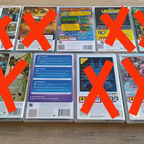 Sony PSP games used, Puzzle Pack and Activision Hits Remixed