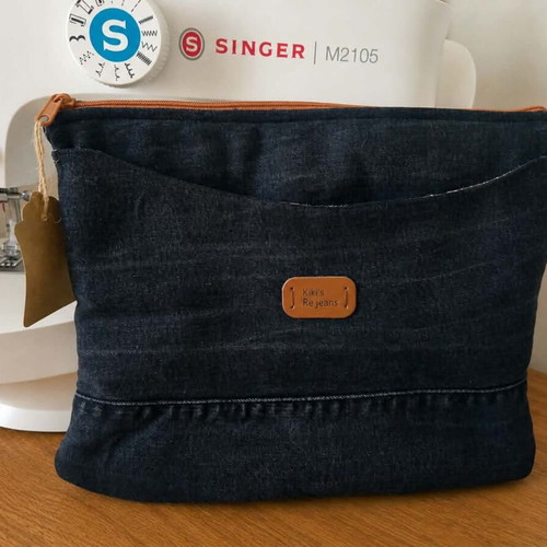 Handmade 2-in-1 Tablet Sleeve and Clutch from Recycled Denim