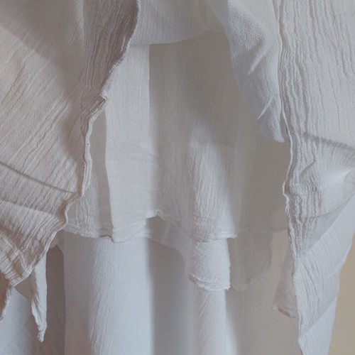 White summer cotton dress like new, adjustable size S to light L