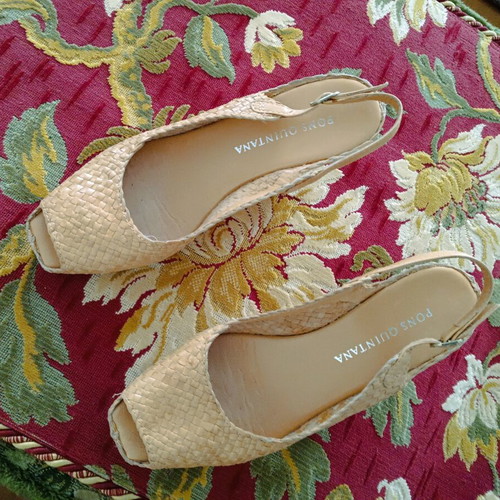 Woven leather platform sandals like new, size 41