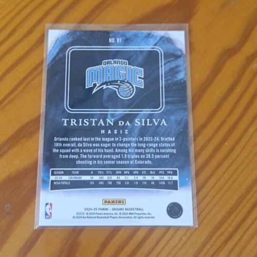 Tristan Da Silva Origins NBA Panini America Card new