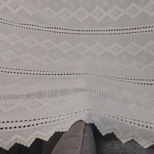 Handmade white double crochet blanket new