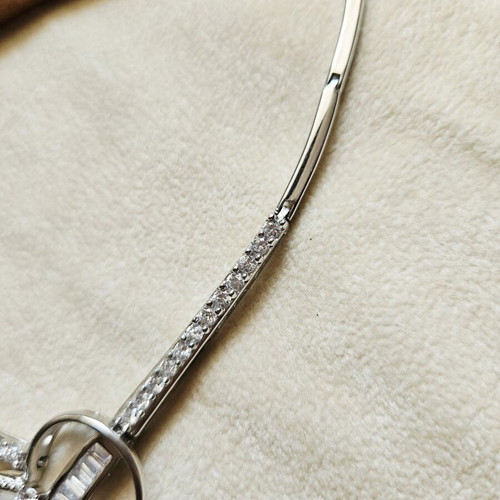 925 Silver Necklace, platinum plated, impressive design