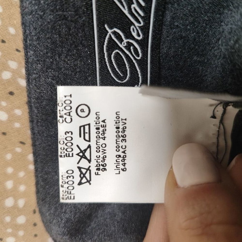 Wool Italian pants like new, gray with cuffs