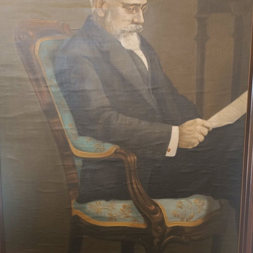 Oil painting with portrait of Eleftherios Venizelos used