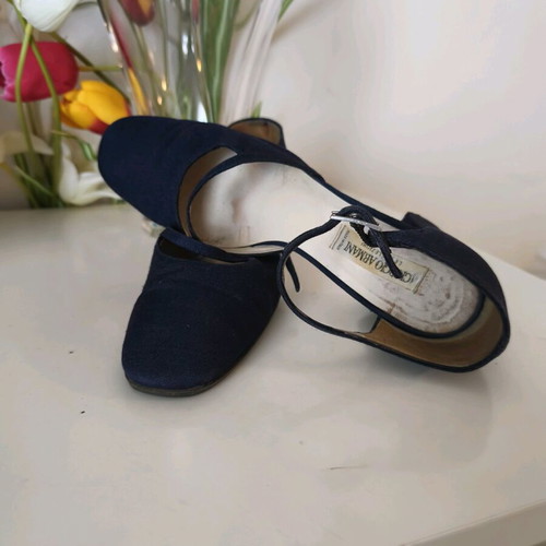 Mary Jane women's shoes Gorgio Armani used blue size 37.5