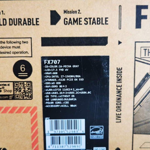 Asus TUF Gaming F17 FX707VU laptop new, Intel i7, 1TB SSD, RTX 4050