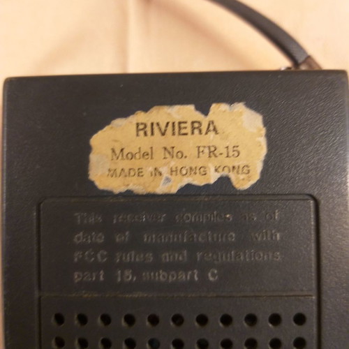 Riviera transistor radio from Hong Kong 1965-1966