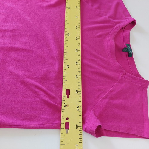 Lauren Ralph Lauren fuchsia cotton short-sleeve blouse XL like new