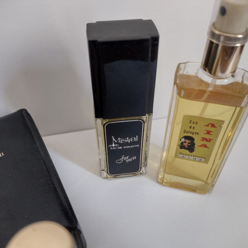 Tosca 4711 cologne set used with leather box and two vintage colognes