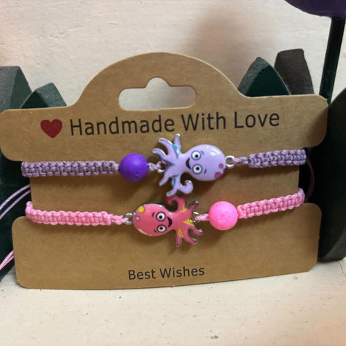 Macrame bracelets with lava stones and octopus new, colorful