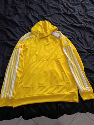 Adidas Aeroready hoodie with pockets new, unused, size L, yellow-white