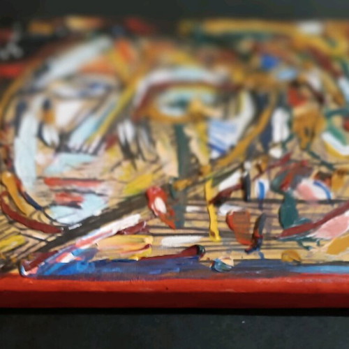 Titlos Ergou Oneiroparmenos custom order, oil on canvas 20x20 cm