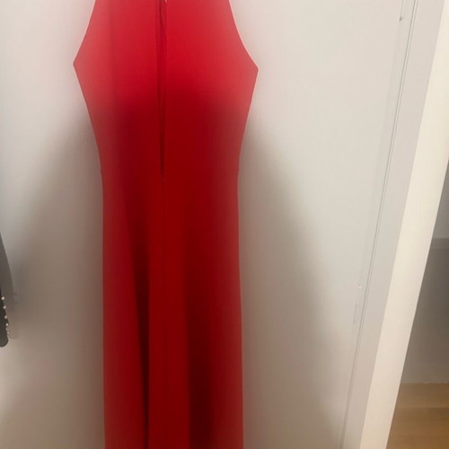Midi coral dress like new, medium, with sexy back opening