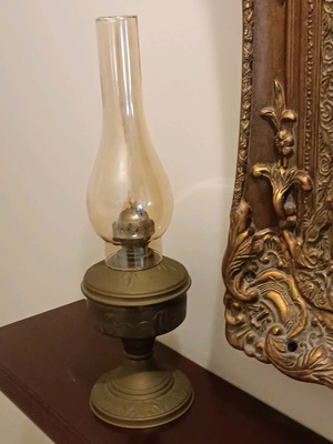 Bronze antique lamp with wick like new