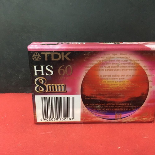 TDK 8mm HS 60 video tape new, sealed