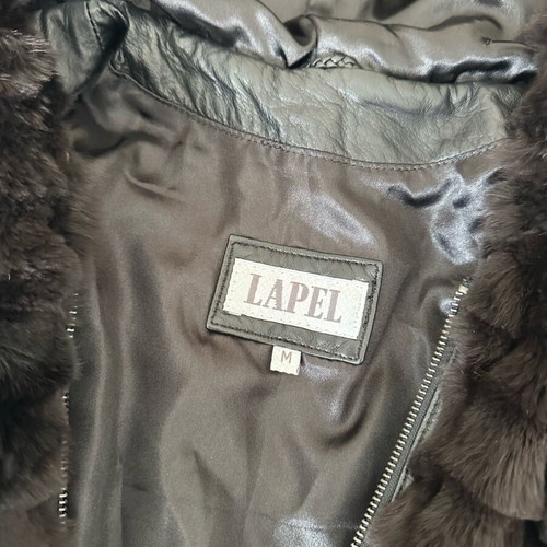 Apel Leather Vest With Fur Like New Black Size M