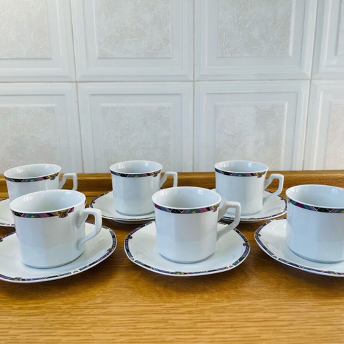Set of 6 Crown Regent Fine porcelain coffee cups like new