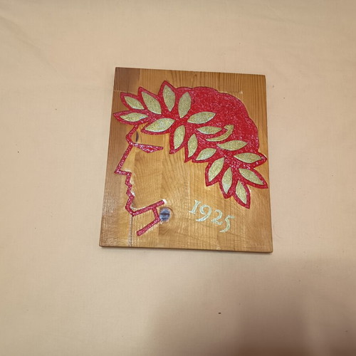 Olympiakos emblem on wood, like new, handmade