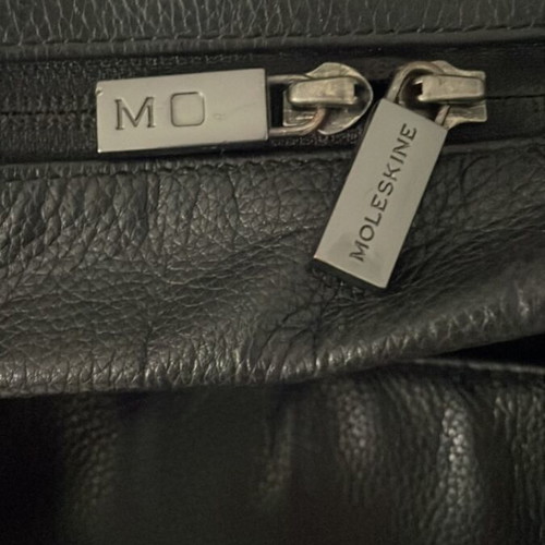 Moleskine leather briefcase like new, black