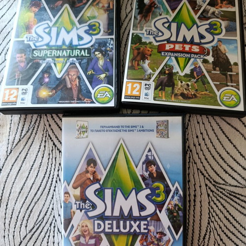The Sims 3 PC game with Ambitions, Pets, and Supernatural expansions