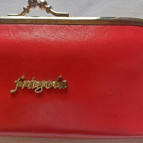 Women's vintage wallet used, red with visible wear