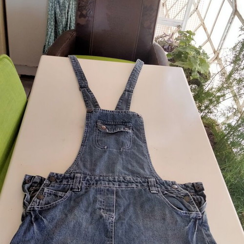 Sam 0-13 Denim Salopette Skirt Like New, Size 14Y S/XS