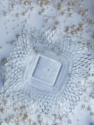 Πιατάκι για γλυκό κουταλιού/καραμέλες Federal Glass "Traditional Glear" USA