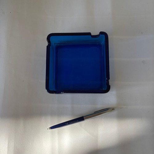 Lufthansa collectible glass ashtray and pen used