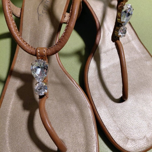 Ioannis leather sandals with rhinestones, size 38, like new