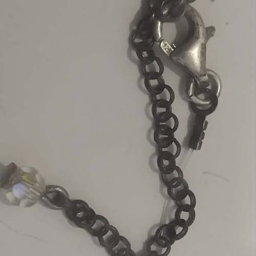 Necklace with crystals like new, handmade floating illusion style